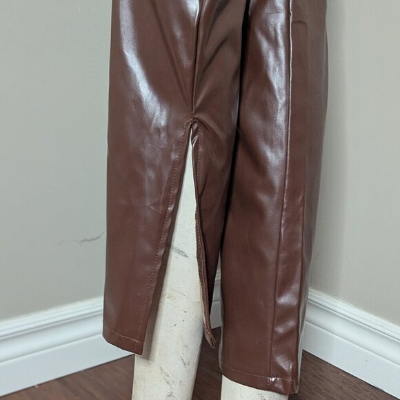 Suzanne Betro Faux Leather Vegan Pants L NWOT - Picture 5 of 11